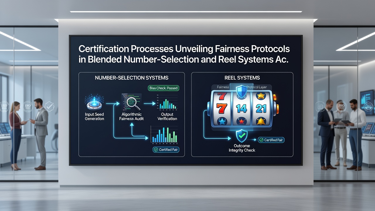 Regulatory documents and fairness test reports spread across a certification workspace