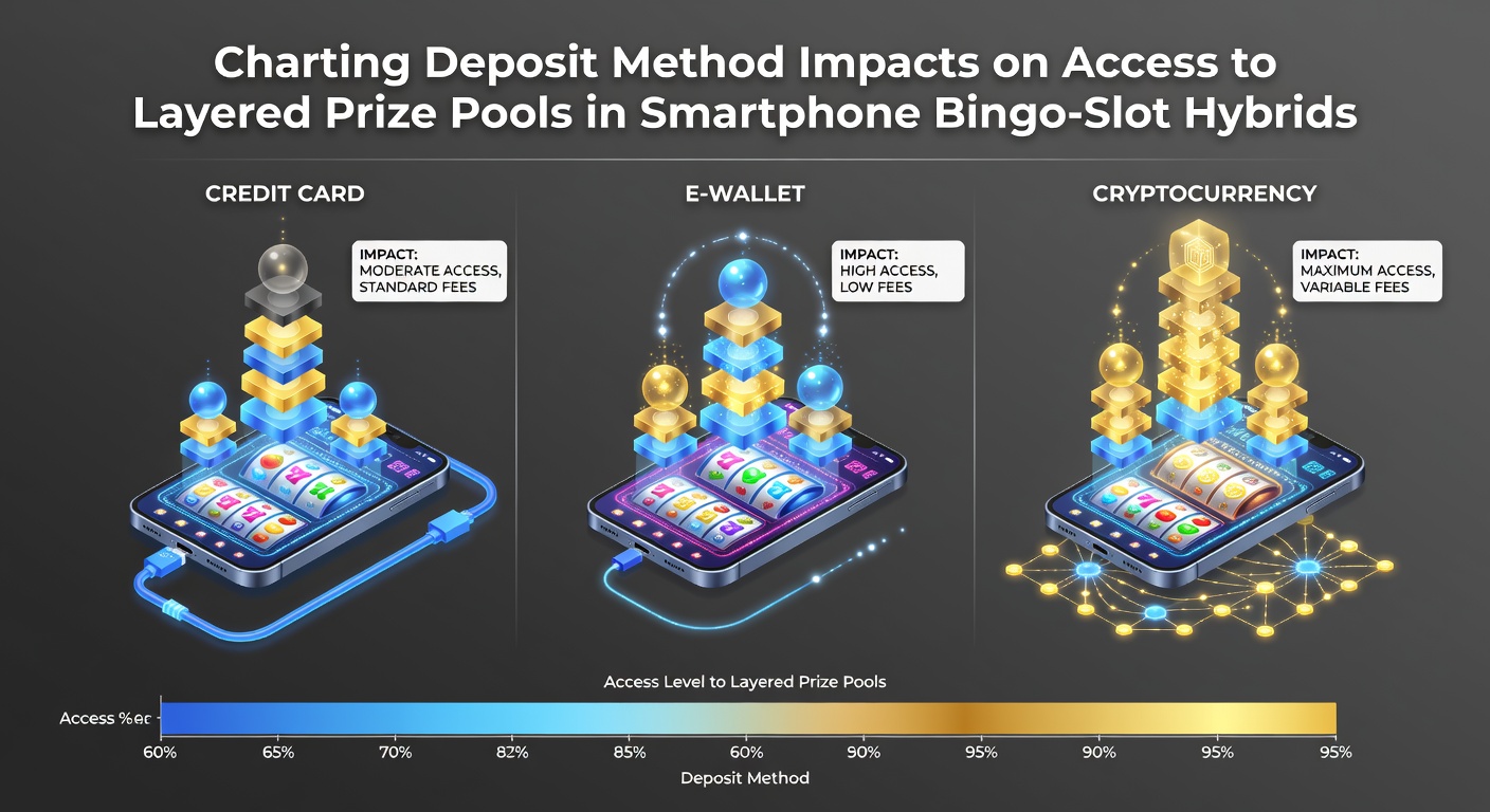 Smartphone displaying layered prize pool tiers in a bingo-slot hybrid game interface with deposit options highlighted