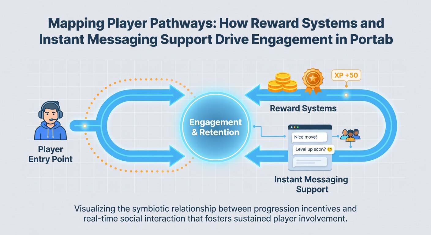 Diagram mapping user progression routes with reward triggers and messaging touchpoints in mobile games